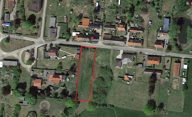 Luftbild Mittelhof Grundstück markiert (Quelle Google Maps)