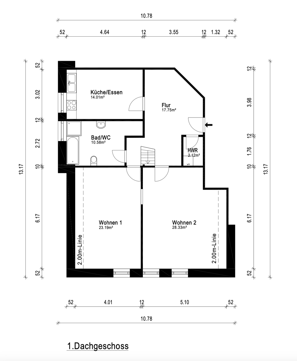 Immobilie in Kröpelin - 3-Raum-Maisonette Dachgeschoss mit eigenem Garten im Gutshaus Jennewitz / Nähe Kühlungsborn - Bild 13