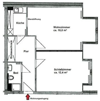 Brauhausstieg, HH-Wandsbek, Duschbad, EBK, 2.OG | Wohnung Hamburg