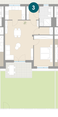 Grundrissplan Wohnung 3