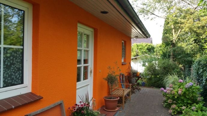 Blick zum Gartenhaus