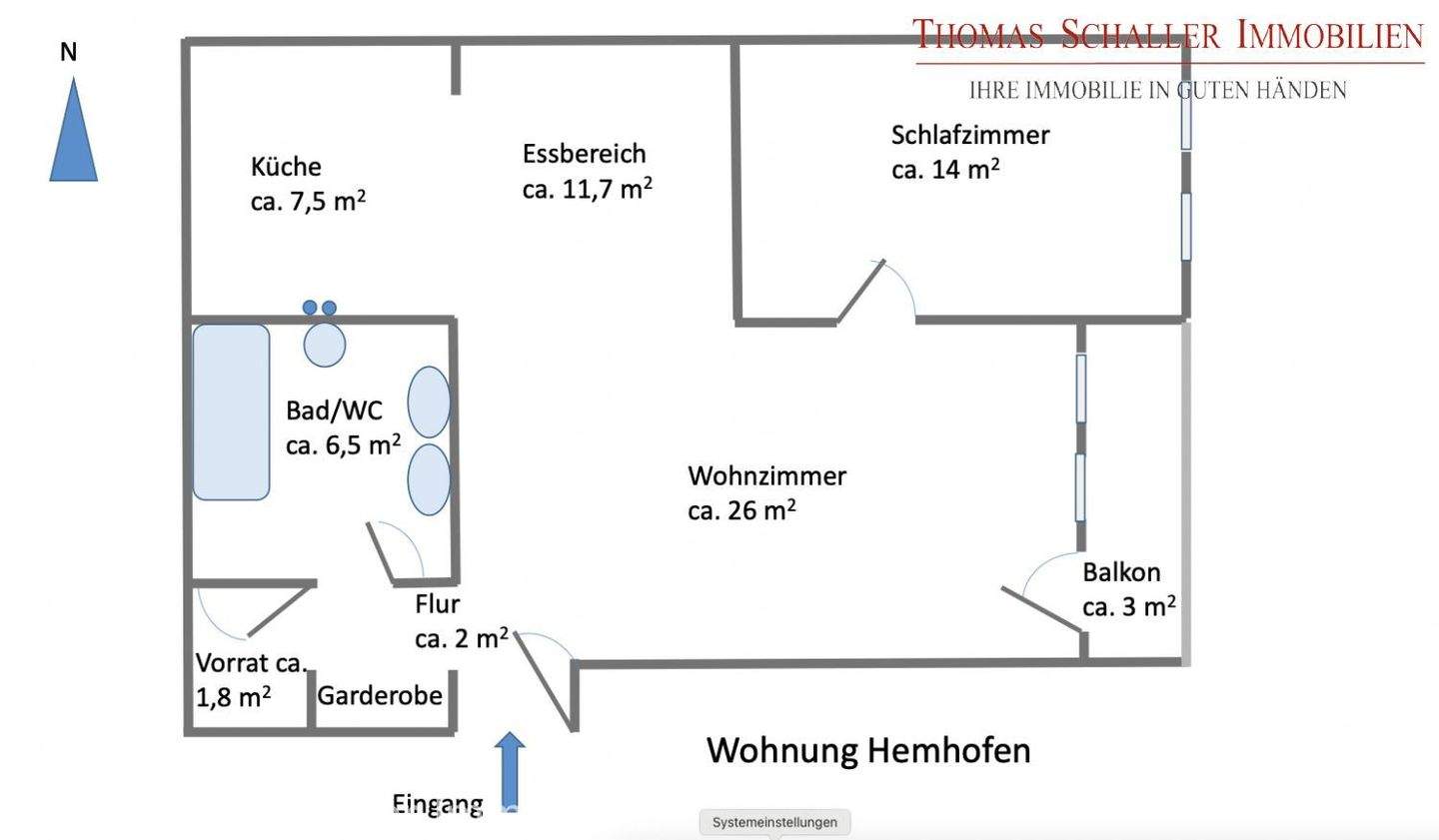 Immobilie in Hemhofen - Schöne 2-Zimmer-Wohnung in Hemhofen bei Erlangen - Großer Wohnraum mit Studiocharakter - Bild 32