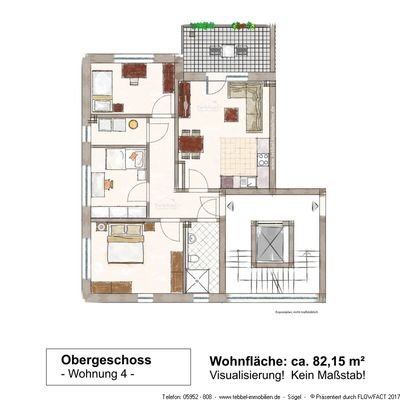 Wohnung 4 - Exposéplan - Skizze - Visualisierung