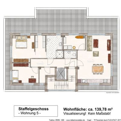 Wohnung 5 - Exposéplan - Skizze - Visualisierung