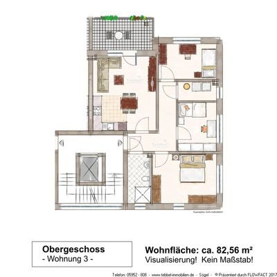 Wohnung 3 - Exposéplan - Skizze - Visualisierung