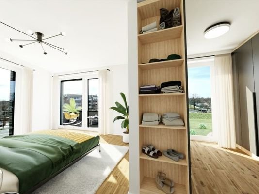 Schlafzimmer mit Ankleide - Visualisierung