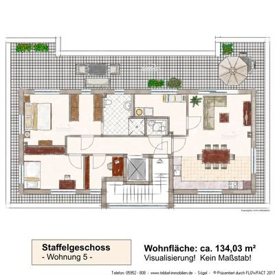 Wohnung 5 - Exposéplan - Skizze - Visualisierung