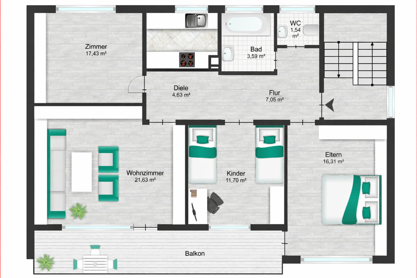 Immobilie in Gottmadingen - 4-Zimmer-Wohnung mit Balkon, Garage, Stellplatz & Garten in Gottmadingen - Bild 0