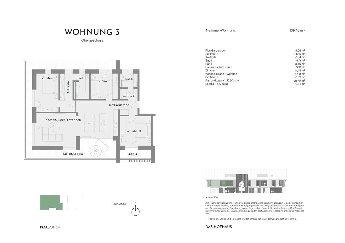 Immobilie in Waakirchen - Neubau: Besonders großzügige 4-Zimmer-Wohnung mit umlaufendem Balkon und Loggia - Bild 9