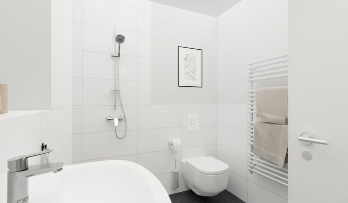 Visualisierung des Badezimmers in der Eigentumswoh