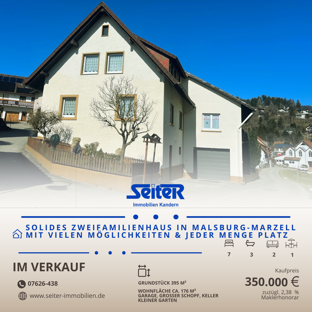 Immobilie in Malsburg-Marzell - Neuer Preis: Solides Zweifamilienhaus in Malsburg-Marzell mit viel Platz und jeder Menge Möglichkeiten - Bild 0