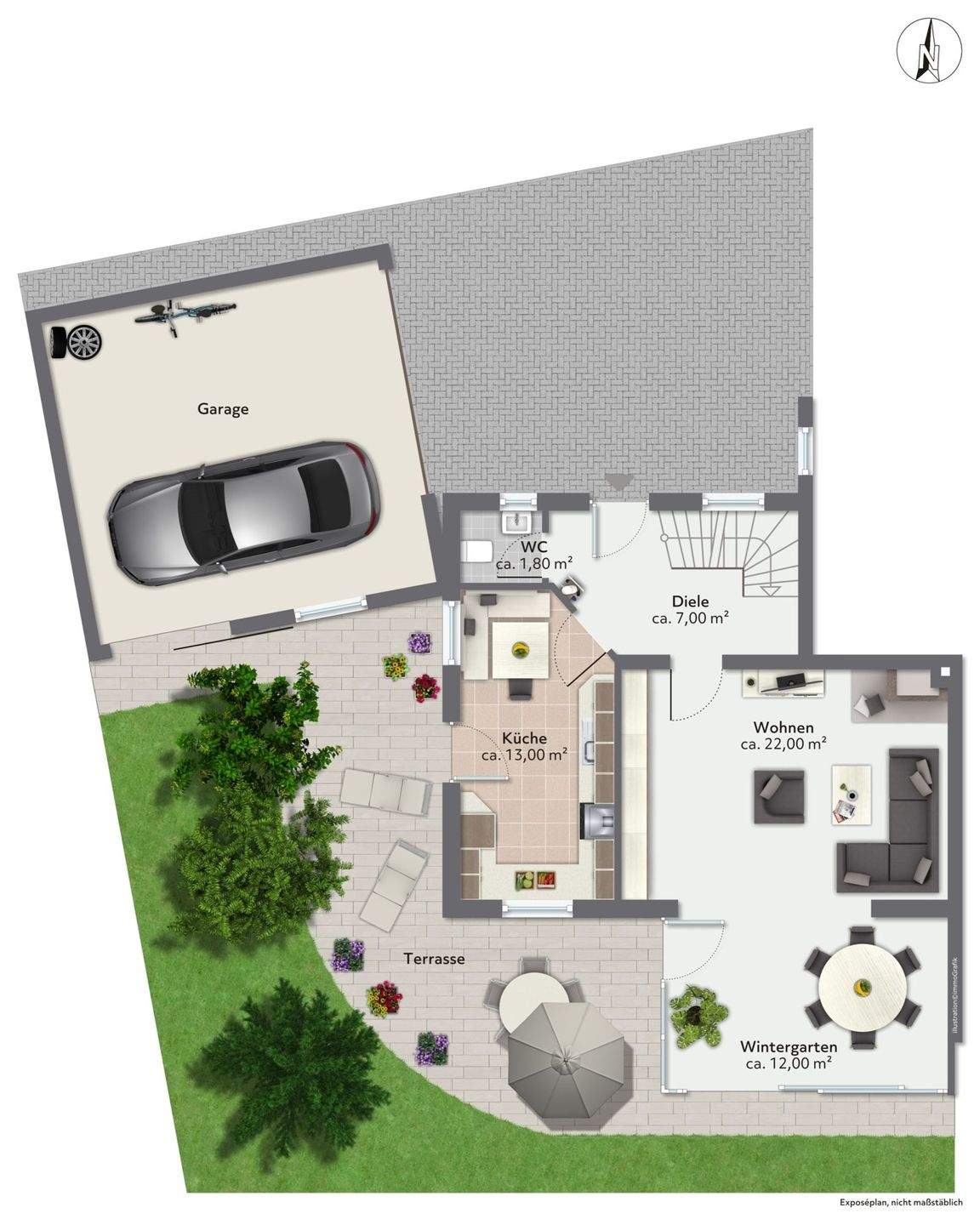 Immobilie in Schleching - Teilerneuerte Süd-West-Haushälfte mit Doppelgarage in stiller Randlage - Bild 28