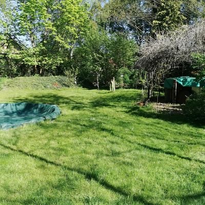 Gartenansicht Teich und Sitzecke