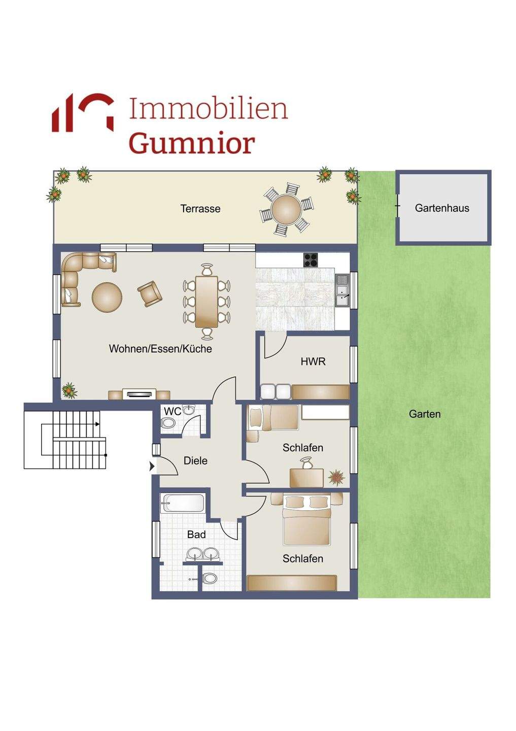 Immobilie in Lünne - IMMOBILIEN GUMNIOR präsentiert: barrierefreie, moderne 3- Zimmer-Erdgeschosswohnung mit PKW Stellplatz - Bild 2