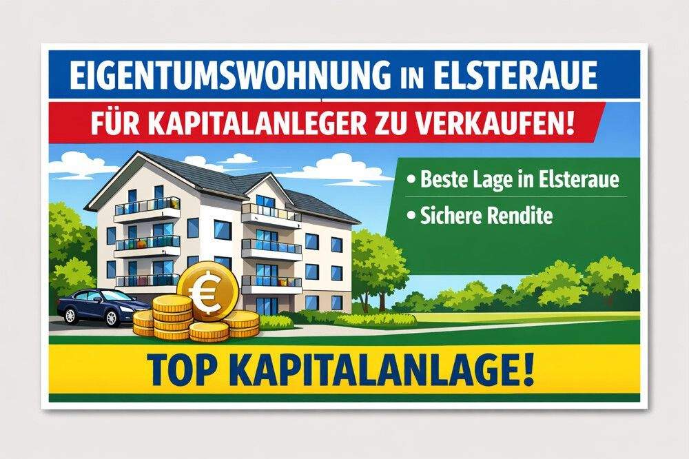 Immobilie in Elsteraue - Top gepflegte 3 Zimmer Wohnung als interessante Kapitalanlage - Bild 0