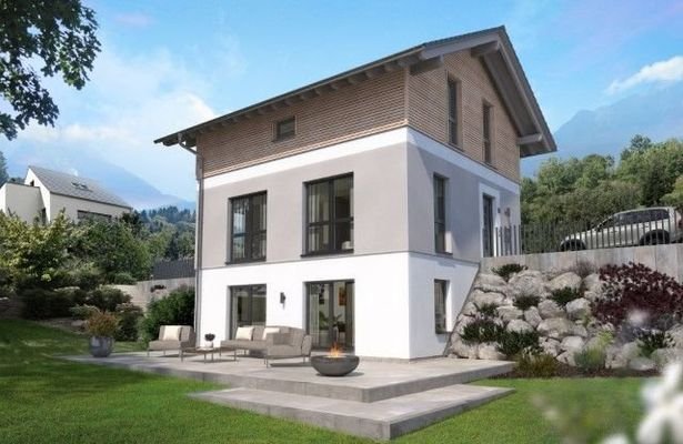 Design Haus am Berg mit vollbeheizten Keller - Gartenseite
