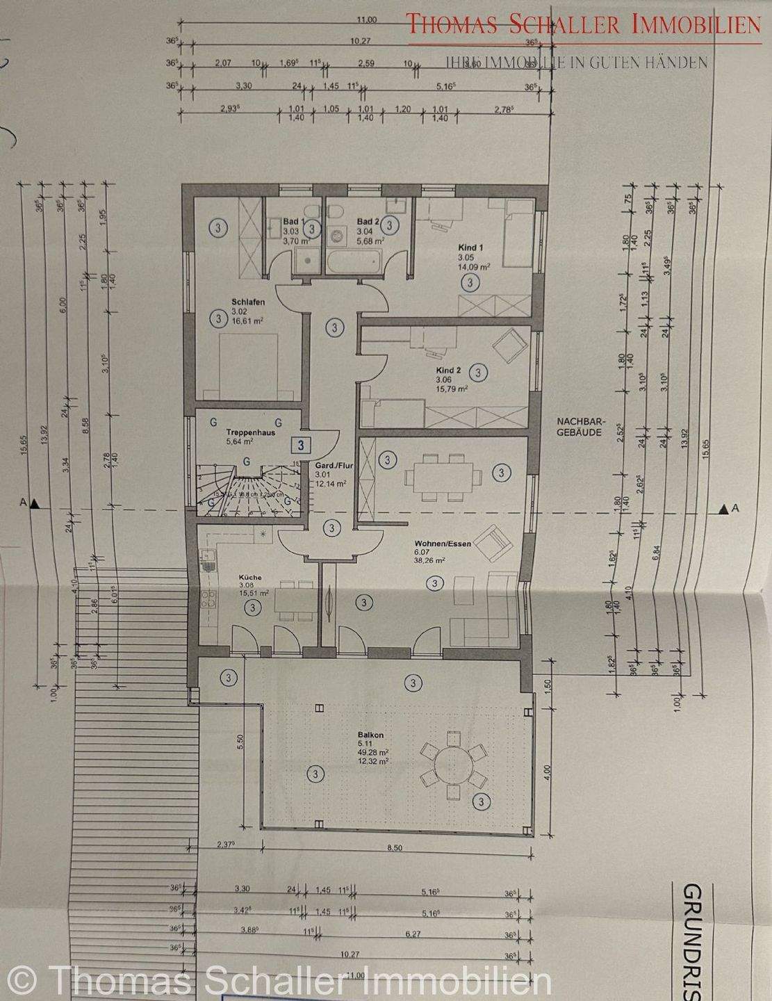 Immobilie in Wendelstein - Top 4 Zimmer- Wohnung 120 m² + 50 m² Terrasse und Stellplatz in Top-Lage Wendelstein a.d. Schwarzach - Bild 18