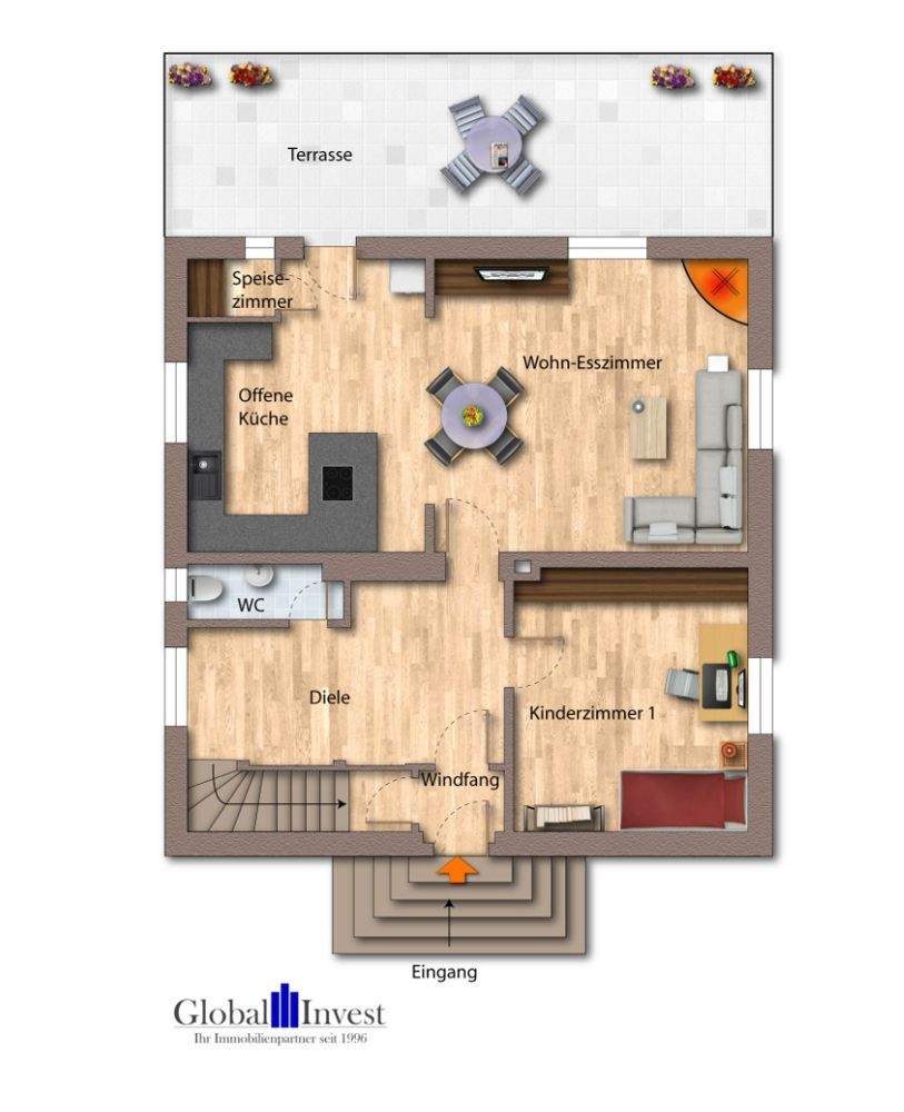 Immobilie in Neckarzimmern - GLOBAL INVEST SINSHEIM | Freistehende Stadtvilla mit einem 780m² großen Gartengrundstück und Doppelgarage - Bild 35