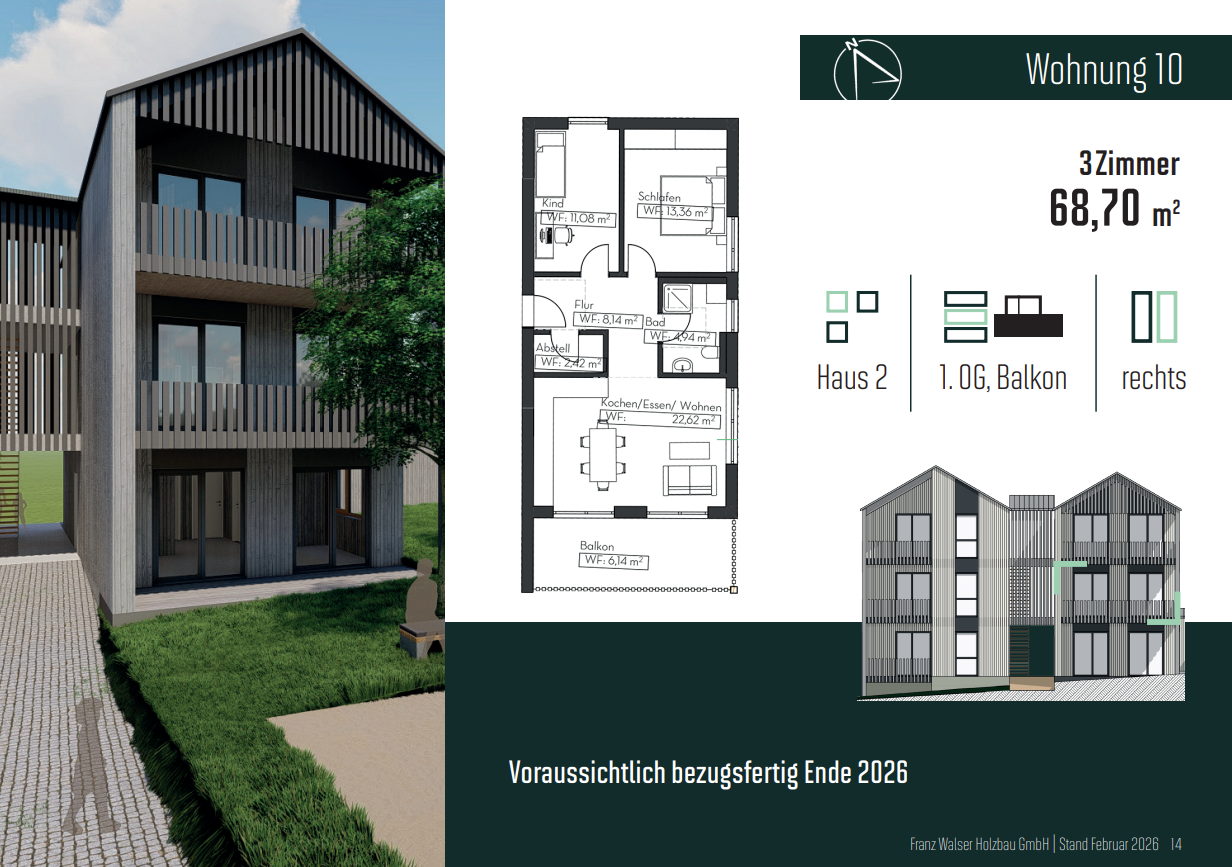 Immobilie in Attenweiler - KNN 0,01% Zins | 3-Zi-Eigentumswohnung | KfW 40+ | Attenweiler am Weiherblick - Bild 5