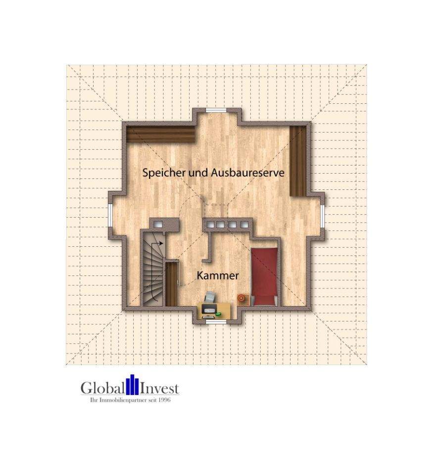 Immobilie in Neckarzimmern - GLOBAL INVEST SINSHEIM | Freistehende Stadtvilla mit einem 780m² großen Gartengrundstück und Doppelgarage - Bild 37